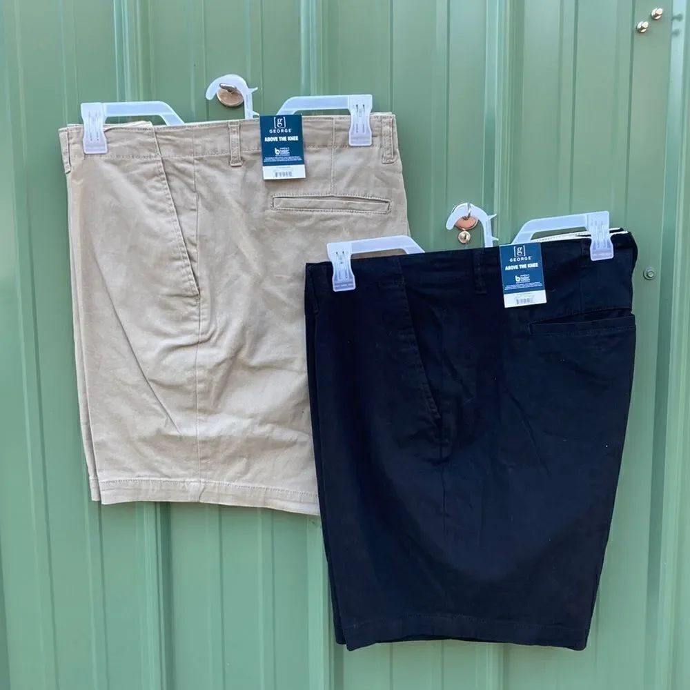 MEN'S Flat Front Above The Knee Comfy Shorts, 9” Inseam, 2-Pack Size 46